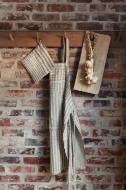 Polka dot apron, Natural-taupe