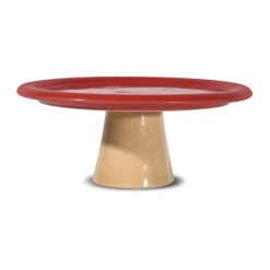 Porto cake plate Ø26x11 cm, Red-beige