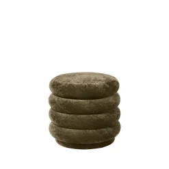 Pouf Round pouf, Fabric faded velvet 3 forest