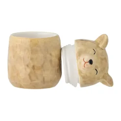 Puk jar with lid Ø7 cm, Brown