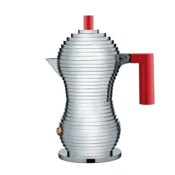 Pulcina espresso maker 3 cups, red handle