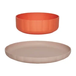 Pullo plate & bowl 2 pieces, Rose-apricot