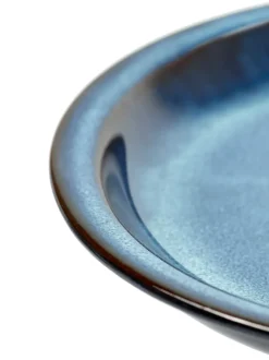 Pure cake plate glazed S 16.5 cm, Dark blue