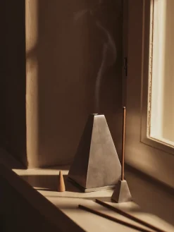 Pyra incense burner, Brushed aluminium