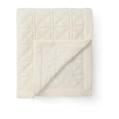 Quilted organic cotton velvet bedspread 260x240 cm, White