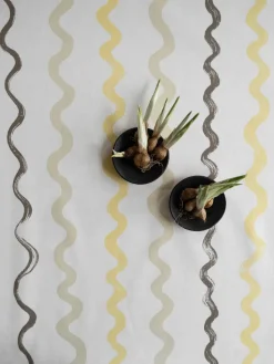 Randig oilcloth, White-yellow