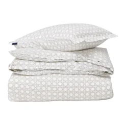 Rattan Printed bed set 150x210 cm, White