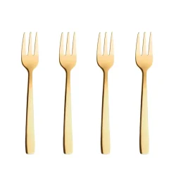 Raw cake fork 4 pieces, gold