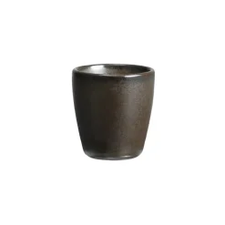 Raw egg cup stoneware, metallic brown