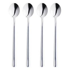 Raw latte spoon 4-pack, Polished stainless steel