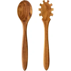 Raw salad cutlery 2 pieces teak, brown