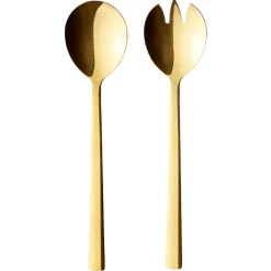 Raw salad cutlery 2 pieces, gold