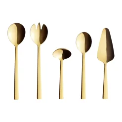 Raw servering cutlery 5 pieces, Gold (shiny)