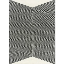 Rectangles wool rug natural white, 200x300 cm