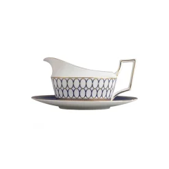 Renaissance Gold saucer to sauce boat, blue