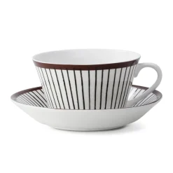 Ribb tea set, tea cup + saucer