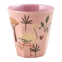 Rice children's cup melamine, Pink Jungle Animal