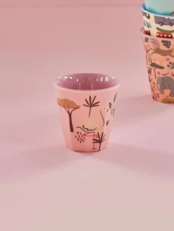 Rice children's cup melamine, Pink Jungle Animal