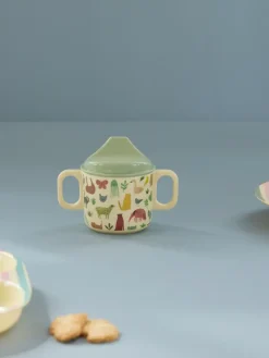 Rice children's mug with two handles 20 cl, Sweet Jungle Print-Cream