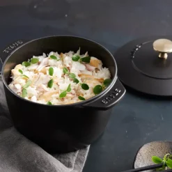 Rice cocotte cast iron pot 1.6 L, Black