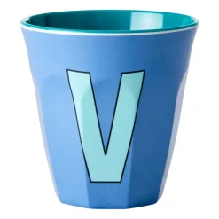 Rice melamin cup medium letter - V 30 cl, New dusty blue