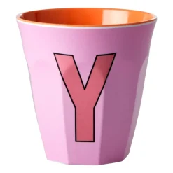 Rice melamin cup medium letter - Y 30 cl, Pink