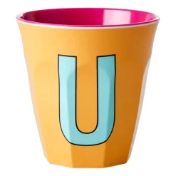 Rice melamin cup medium letter - U 30 cl, Apricot