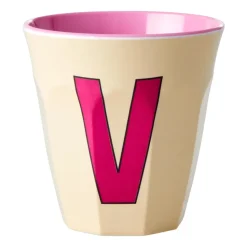 Rice melamin cup medium letter - V 30 cl, Soft yellow