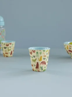 Rice melamine cup medium, Sweet Jungle Print-Soft blue
