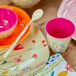Rice melamine cup medium, Summer flowers