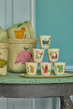 Rice melamine cup small 6-pack, Sweet Jungle