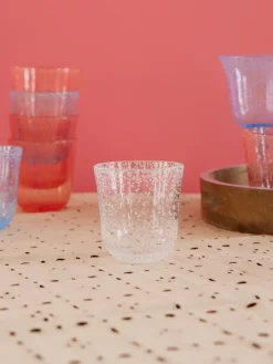 Rice tumbler glass bubble design acrylic 41 cl, Clear