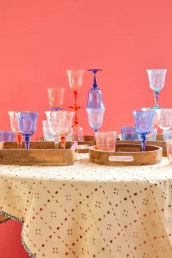 Rice wine glass bubble design 36 cl, Blue
