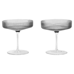 Ripple champagne glass 2-pack, smoked grey