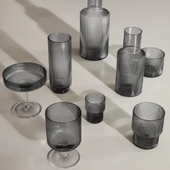 Ripple champagne glass 2-pack, smoked grey