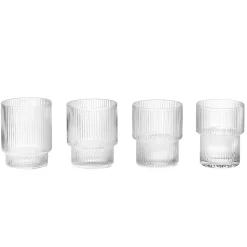 Ripple glass 4-pack, clear