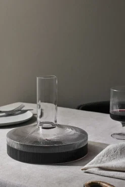 Ripple wine carafe, Smoked Grey