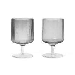Ripple wine glass 2-pack, Smoked grey