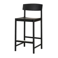Rod barstool 65 cm, Black stained ash