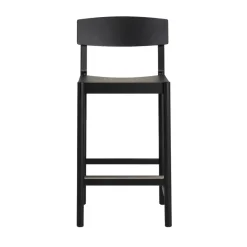 Rod barstool 65 cm, Black stained ash