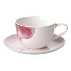 Rose Garden cup with saucer, Pink-white