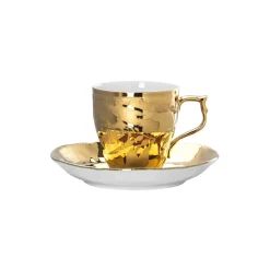 Rosenthal Heritage Midas espresso cup with saucer, white-gold