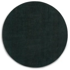 Row rug round Ø200 cm, Dark green