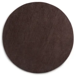 Row rug round Ø200 cm, Dark-brown