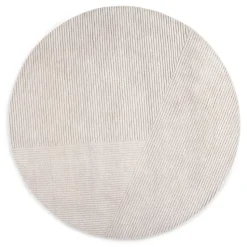 Row rug round Ø200 cm, Light grey