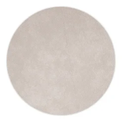Row rug round Ø270 cm, Light grey