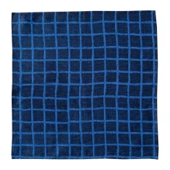 Rutig jacquardvävd servett 2-pack, Blue-black