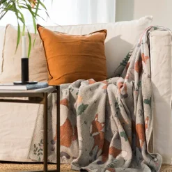 Rävar cotton throw 140x170 cm, multi