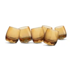 Sagaform tumblers with rounded bottom 30 cl 6-pack, Amber
