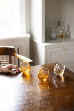 Sagaform tumblers with rounded bottom 30 cl 6-pack, Amber